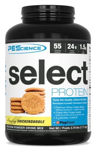 PEScience Select Low Carb Protein Powder, Snickerdoodle, 55 Serving, Keto Friendly and Gluten Free