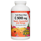 Natural Factors, Kids Chewable Vitamin C 500 mg, Supports Immune Health, Bones, Teeth and Gums, Peach, Passionfruit & Mango, 270 Count