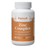 Pattern Wellness Zinc Complex Supplement - High Absorption Zinc Supplement with Vitamin C, Probiotics, and Other Plant-Based Ingredients - All-in-One Immune Support - 3rd Party Lab - 30 Vegan Capsules