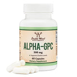 Alpha GPC Choline Capsules - 60 Count, 600mg Servings – Brain Support Aid That Supports Focus, Memory, Motivation, and Energy - (Made in The USA) Brain Support Supplement by Double Wood Supplements