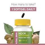 Noor Vitamins Halal Prenatal Vitamins with DHA and Folic Acid, Essential Vitamins, Ginger to Soothe Mom's Stomach, Iron, Softgels, Prenatal Vitamin Before/During/Post Pregnancy (1 Month Supply)