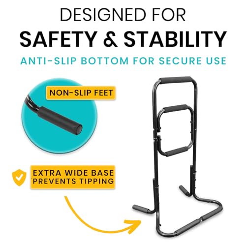 Vive Chair Stand Assist for Elderly - Portable Standing Up Assistance for Seniors - Self Lift Aid Disabled & Handicap Fall Prevention - Padded Cane Bars Help You Get Up from Couch, Bed, & Floor