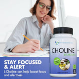 Premium Choline - 500 mg - 120 Veggie Capsules - by DOCTOR RECOMMENDED SUPPLEMENTS - Supports Cognitive Health, Memory & More