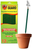 Mosquito Guard 12 Mosquito Repellent Sticks - 2.5 Hrs Protection 1ft, Natural Plant Based Citronella Incense Sticks -Outdoor Patio