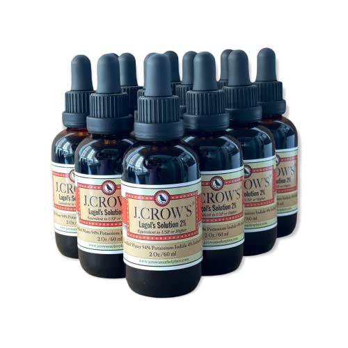 J.CROW'S® Lugol's Solution of Iodine 2% 2 oz Professional Pack (12 Bottles)