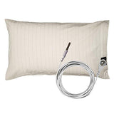 Grounding Pillowcase with 15ft Grounding Cable 20x30in Conductive Grounding Pillow Cover Silver Cotton Queen Size Improve Sleep