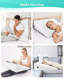 BLABOK Inflatable Wedge Pillow for Sleeping, Traveling, Reading, Triangle Bed Wedge Pillow, Back, Knee and Leg Support for Side and Stomach Sleepers Acid Reflux, Anti Snoring(White)