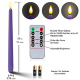 Homemory Flameless Advent Candles with Remote Timer, Plastic Electric LED Taper Candles Flickering 3 Purple and 1 Pink, 11 inches Candlesticks Battery Operated for Christmas Catholic Wreath, Set of 4