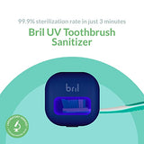 Bril UV-C Toothbrush Sanitizer, Portable Sterilizer, Cover, Holder, and Case for Any Size Toothbrush, Navy