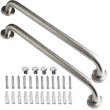 2 Pack 24 Inch Shower Grab Bar, ZUEXT Satin Brushed Nickel Stainless Steel Bathroom Grab Bar, Shower Balance Bar,Safety Hand Rail Support,Handicap Elderly Senior Assist Bath Handle(1.25" Diameter)