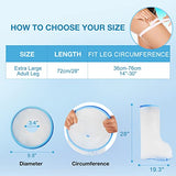 Qinaoco Waterproof Extra Wide Leg Cast Cover for Shower Adults, Extra Large Leg Shower Cover with Non-Slip Bottom, Watertight Foot Protector for Plus Size Adults Surgery Shower Boot