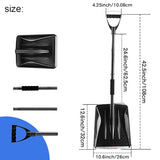 Snow Shovel Kit for Car Emergency, 4 Sections Collapsible Sport Utility Shovel Portable Snow Scoop Sand Mud Snow Removal Tool for Driveway, Camping and Outdoor Activities,Black