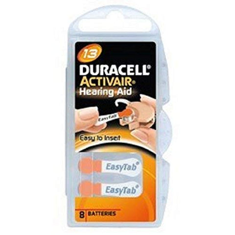 48 X Size 13 Duracell Activair (Da13) Easy Tab Hearing Aid Batteries