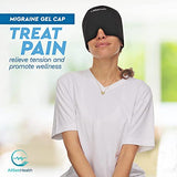 Migraine Relief Cap Ice Head Wrap Headache and Migraine Hat | Headache Relief with Hot/Cold Gel Head Ice Pack with Face and Eye Headache Mask Compress Black