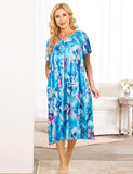 House Dress for Women Nightgown Plus Size Mumu Dresses Summer Lounge Dresses Duster Housecoats Elderly Moo Moos Patio Dress Florar Sleepwear