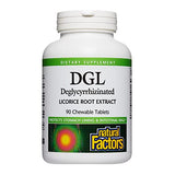 Natural Factors, Chewable DGL 400 mg, Licorice Extract for Healthy Digest, 90 Tablets