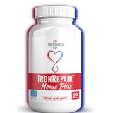 Iron Repair Plus Heme Iron Supplement, Best Absorption Gentle on Stomach, Monash Low FODMAP, Raise Hemoglobin & Ferritin for Women, Teens & Pregnancy Methylated B-12 & Folate, 90 Gelatin Capsules