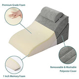 baibu 20 in Bed Wedge Pillow Set Foam | Adjustable Pillows for Back, Leg and Knee Pain Relief | Post Surgery Ortho Pillow – Anti Snoring, Heartburn, Acid Reflux & GRED (Gray)