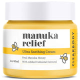 Clearbody Organics Manuka Honey Cream with Colloidal Oatmeal - Soothing Moisturizer for Dry Skin - Gentle Plant-Based Formula for Adults, Suitable for All Ages