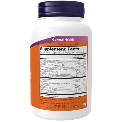 NOW Supplements, Joint Support™ with Glucosamine, Boswellin® and Sea Cucumber, 90 Capsules