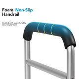 OasisSpace Bed Rail - Bedside Fall Prevention Grab Bar Mobility Aid for Elderly Seniors, Handicap - Adjustable Adult Bed Rail Cane fits King, Queen, Full, Twin - Stability Standing Bar Handle