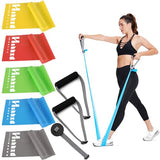 Exercise Bands Resistance Bands Set with Handles, Stretch Bands Workout Bands for Stretching, Latex Free Fitness Physical Therapy Bands Suitable for Rehab, Yoga, Pilates, Gym, Home Exercise