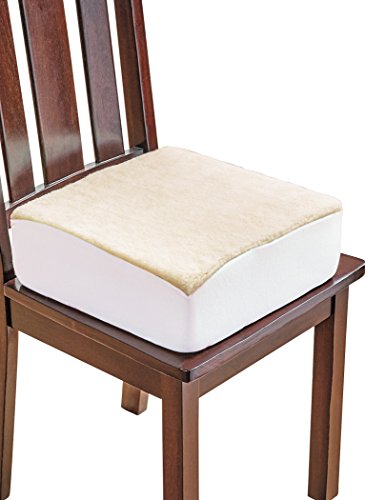 Comfort Finds Rise with Ease Seat Cushion - Thick Firm Chair Cushion Booster - Extra Thick Foam Pad for Home, Patio, Office and Car Seats - Extra Supportive Lift - 14 X 14 X 5 (Sherpa Cream) …