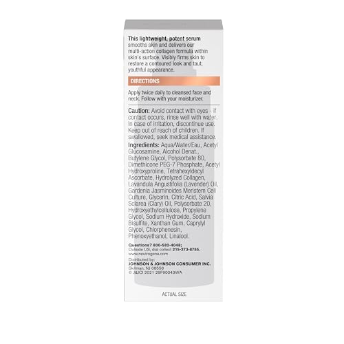 Neutrogena Rapid Firming Collagen Triple Lift Face Serum, Hydrating Serum with Collagen & AHP Amino Acid to visibly Firm & Smooth Skin, Lightweight, Mineral Oil- & Dye-Free, 1 fl. oz