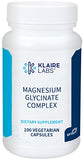 Klaire Labs Magnesium Glycinate Complex - 100mg Bisglycinate Blend to Support Bone Health & Rest - Chelated for Improved Absorption - Gluten-Free & Hypoallergenic (100 Capsules)