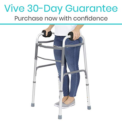 Vive Walker Handle Cushions (2-Pack) Extra Soft Sheepskin Grips - Padded Hand Cover Accessories for Folding Rolling Wheelchair, Rollator Handle, Senior, Elderly Grippers - Foam Padding for Disability