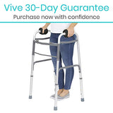 Vive Walker Handle Cushions (2-Pack) Extra Soft Sheepskin Grips - Padded Hand Cover Accessories for Folding Rolling Wheelchair, Rollator Handle, Senior, Elderly Grippers - Foam Padding for Disability