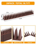 Mjokoj Bird Spikes, 20 Pack Anti Bird Spikes, Bird Spikes for Pigeons and Other Small Birds, Pigeon Spikes for Garden Fence and Wall