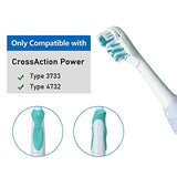 Sensitive Replacement Toothbrush Heads Compatible with Oral-B Cross Action Power 3733 4732,Rotating Powerhead and Crisscross Bristles (White)
