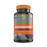 Simple-Organics Resveratrol 1600mg per Serving for Pure Extra Strength Complex, Anti-Aging, Radiant Skin, Immunity Support- 90 Capsules