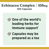 Nature's Bounty Echinacea Complex, Herbal Supplement, Supports immune Health, 450 mg, 100 Capsules