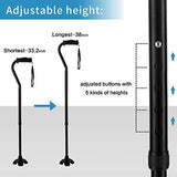 LIXIANG Walking Canes for Women & Men Adjustable Walking Stick,Folding Cane with Soft Sponge Offset Handle,Lightweight,Suitable for Arthritis,The Elderly and The Disabled (Black)