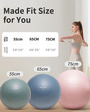 YOTTOY Anti-Burst Exercise Ball for Working Out, Yoga Ball for Pregnancy,Extra Thick Workout Ball for Physical Therapy,Stability Ball for Ball Chair Fitness with Pump (Pink)