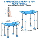 Upgraded Stainless Steel Shower Chair for Inside Shower, Heavy Duty 380lbs Adjustable Shower Stool, Tool Free Assembly, Anti Slip Bathtub Seat, Padded Shower Bench for Elderly, Disabled, Injured