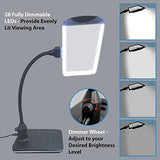 MagniPros See Things Differently 4X Magnifying Glass, Bright LEDs and Stand, Flexible Gooseneck Magnifying Desk Lamp, USB Fast Charge, for Reading Fine Print, Painting, Sewing, Crafts & Close Work