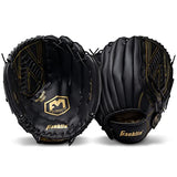 Franklin Sports Baseball and Softball Glove - Field Master - Baseball and Softball Mitt,Black/Gold, 13" Right-Handed Thrower