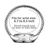 Hearkent Atomic Talking Watch for Blind and Visually impaired Stainless Steel Strech Band Best Gift for Elderly or Blind People