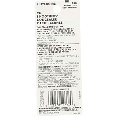 CoverGirl Smoothers Concealer, Neutralizer 730, 0.14-Ounce Packages (Pack of 2)