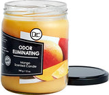 Mango Odor Eliminating Highly Fragranced Candle - Eliminates 95% of Pet, Smoke, Food, and Other Smells Quickly - Up to 80 Hour Burn time - 12 Ounce Premium Soy Blend