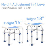 LandTale Shower Stool Heavy Duty 500Lbs, Tool-Free Assembly, Anti-Slip, Sturdy Height Adjustable Bath Chair, Narrow Bathtub Shower Saet for Elderly, Senior, Handicap & Disabled