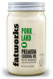 Fatworks Premium Pasture Raised Lard. The Original Non-Hydrogenated Pasture-Raised Lard crafted for Traditional, Keto, and Paleo Chefs. Artisanally Rendered, WHOLE30 APPROVED, Glass Jar, 14oz.