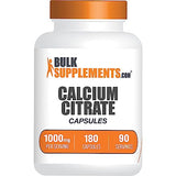 BulkSupplements.com Calcium Citrate Capsules - Calcium Citrate Supplement - Calcium Supplements - Calcium Citrate Pills - Calcium Capsules - 2 Capsules (210mg Calcium) per Serving (180 Capsules)