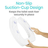 Vive Toilet Seat Cushion 2-Inch High Density Foam - Toilet Raised Donut Easy Clean Portable Cushioned Pad Bathroom Attachment - Elongated Raiser - Comfort, Support For Handicap, Adults, Tailbone Pain