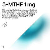 Thorne 5-MTHF 1mg - Methylfolate (Active B9 Folate) Supplement - Supports Cardiovascular Health, Fetal Development, Nerve Health, Methylation, and Homocysteine Levels - 60 Capsules