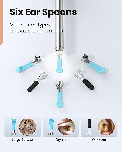 BEBIRD Ear Wax Removal Tool - R1 Upgraded Ear Cleaner with 1080P Camera, Smart Visual Earwax Cleaning Kit with 7 Pcs Ear Set for Daily Ear Pick, 6 LED Lights, 10 Ear Scoop Ear Tips Replacement,Black