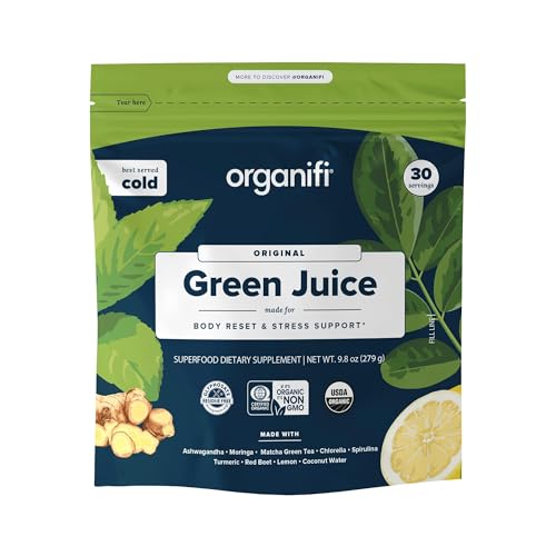 Organifi - Green Juice Super Food Supplement (270g) 30 Day Supply. USDA Organic Vegan Greens Powder